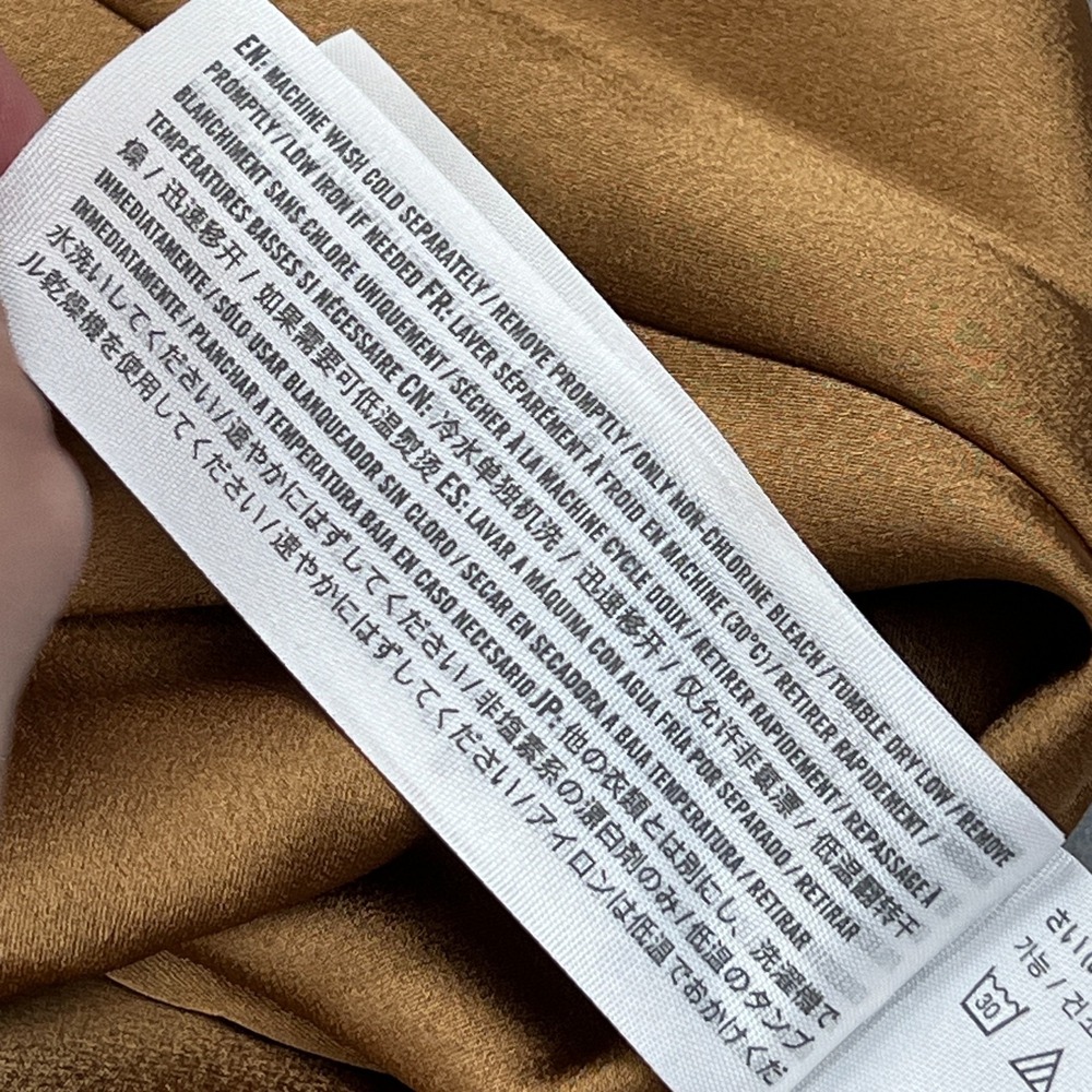 Abercrombie & Fitch Satin Dress‎ Women's MT Gold Plunge V-Neck Long Slip T-Strap - Picture 11 of 13